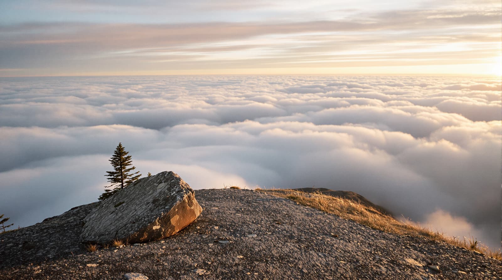 Mountain meditation sunrise representing building from within